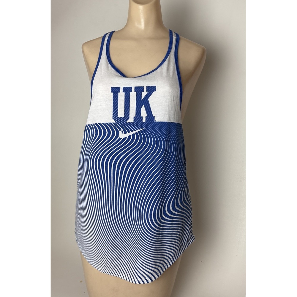 Nike Kentucky Wildcats Tank Top Size S Blue White Racerback Sleevless Shirt UK